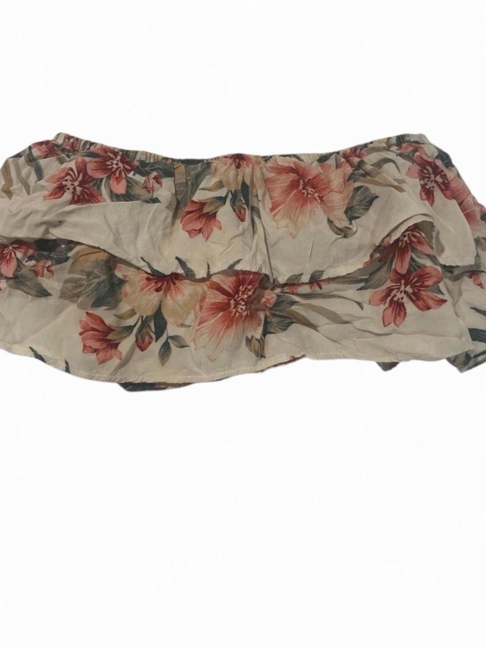 American Eagle Outfitters floral ruffle tube top